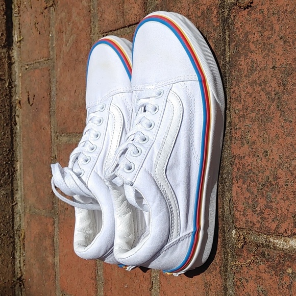 Vans Unisex Old School Rainbow Foxing True White Sneaker Size 7 - Picture 2 of 9